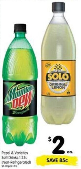 Spar Pepsi & Varieties Soft Drinks 1.25L offer