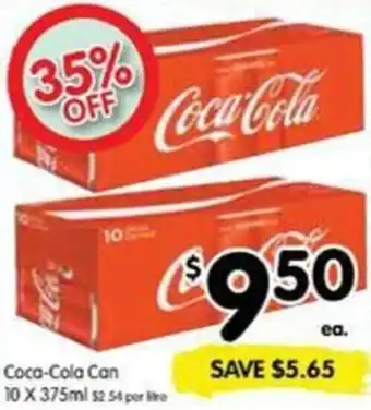 Spar Coca-Cola Can 10x375ml offer
