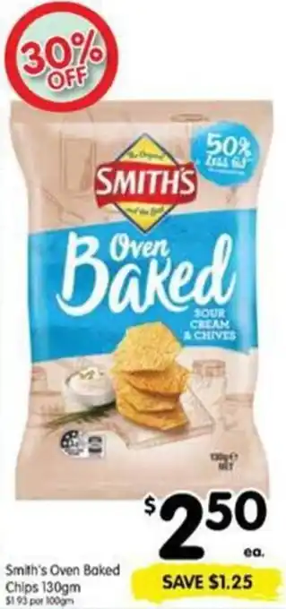 Spar Smith's Oven Baked Chips 130g offer