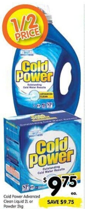 Spar Cold Power Advanced Clean Liquid 2L Or Powder 2kg offer