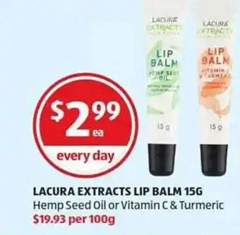 ALDI Lacura Extracts Lip Balm offer
