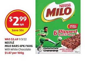 ALDI Nestlé Milo Bars 6pk 160g offer