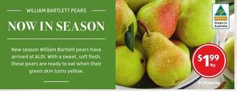 ALDI William Bartlett Pears offer