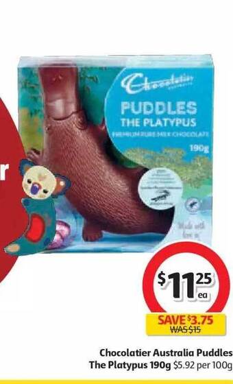 Chocolatier Australia Puddles The Platypus 190g