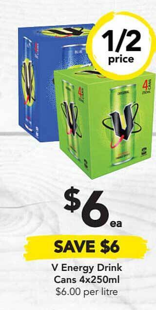 Drakes V Energy Drink Cans 4x250ml offer