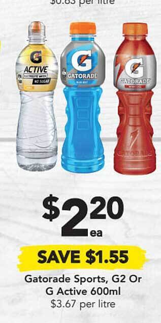 Drakes Gatorade Sports, G2 Or G Active 600ml offer
