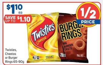 Foodland Twisties, Cheetos Or Burger Rings offer