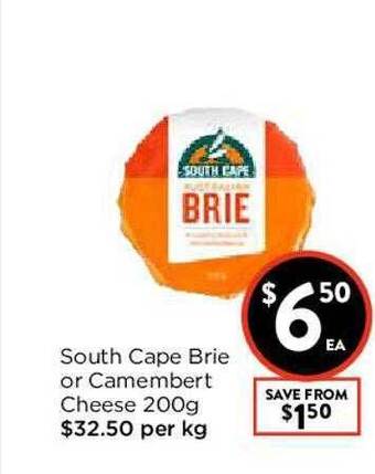 Foodworks South Cape Brie Or Camembert Cheese 200g offer