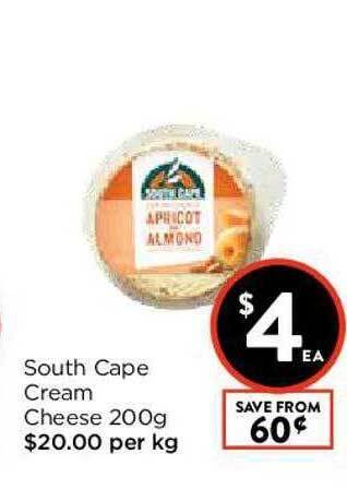 Foodworks South Cape Cream Cheese 200g offer