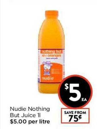 Foodworks Nudie Nothing But Juice 1l offer