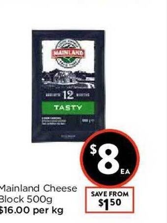 Foodworks Mainland Cheese Block 500g offer
