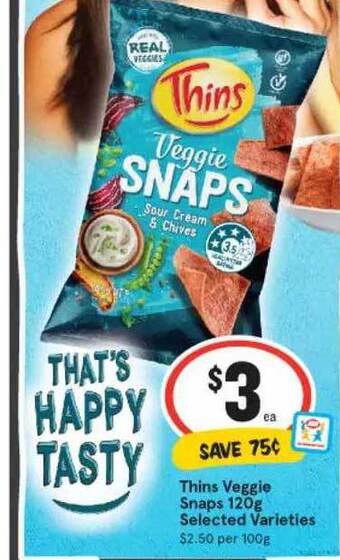 IGA Thins Veggie Snaps offer