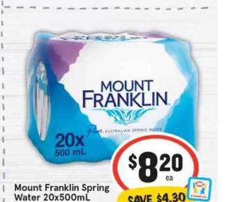 IGA Mount Franklin Spring Water offer