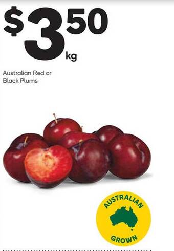 Woolworths Australian Red Or Black Plums offer