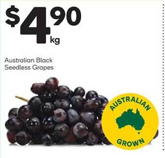 Woolworths Australian Black Seedless Grapes offer