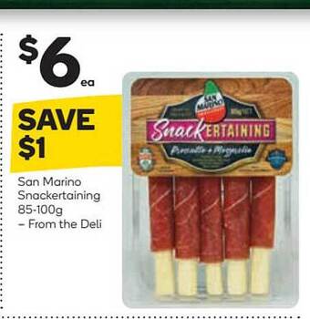 Woolworths San Marino Snackertaining 85-100g offer