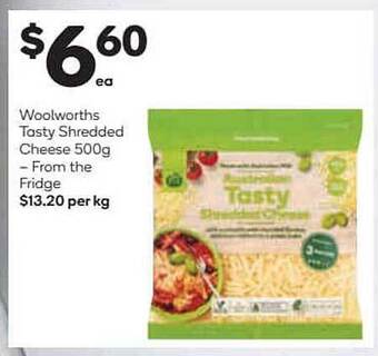 Woolworths Tasty Shredded Cheese 500g