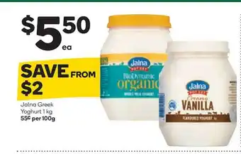 Woolworths Jalna Greek Yoghurt 1kg offer