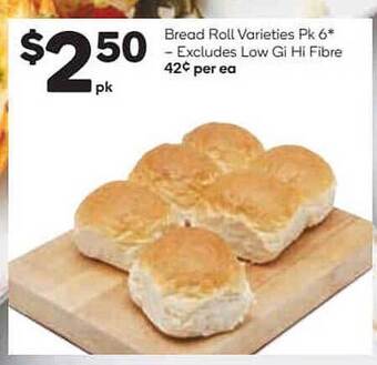 Woolworths Bread Roll Varieties Pk 6 offer