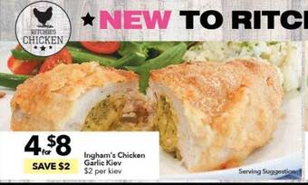 Ritchies Ingham's Chicken Garlic Kiev offer