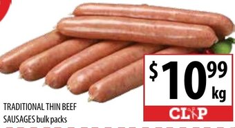 Traditional Thin Beef Sausages