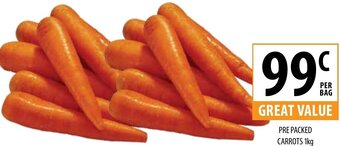 Supabarn Pre Packed Carrots 1kg offer