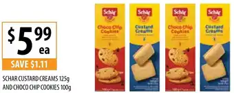 Supabarn Schar Custard Creams 125g And Choco Chip Cookies 100g offer