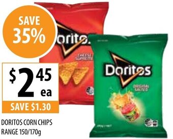 Supabarn Doritos Corn Chips Range 150/170g offer
