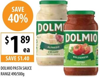 Supabarn Dolmio Pasta Sauce Range 490/500g offer