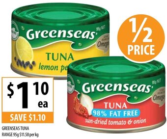 Supabarn Greenseas Tuna Range 95g offer