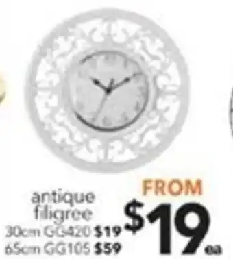 Cheap as Chips Antique Filigree Clock 65cm GG105 offer