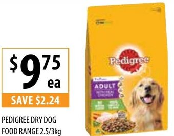 Supabarn Pedigree Dry Dog Food Range 2.5/3kg offer