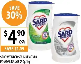 Sard Wonder Stain Remover Powder Range 950g