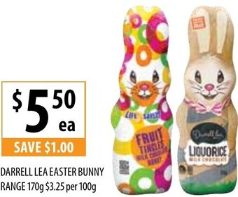 Supabarn Darrell Lea Easter Bunny Range 170g offer