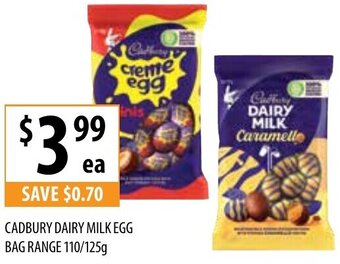 Supabarn Cadbury Dairy Milk Egg Bag Range 110/125g offer