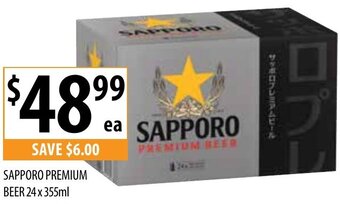 Supabarn Sapporo Premium Beer 24x355ml offer