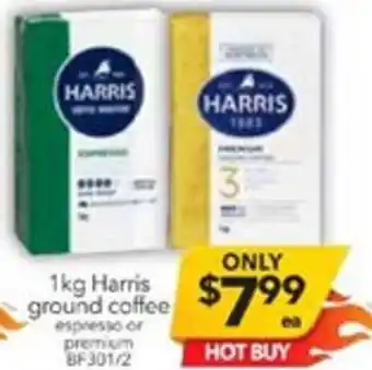 1Kg Harris Ground Coffee Espresso 8F301