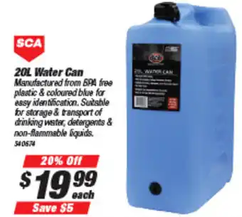 SuperCheap Auto SCA 20L Water Can 540574 offer