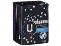 Coles U by Kotex Cotton Ultra Thin Regular Pads 12 Pack offer