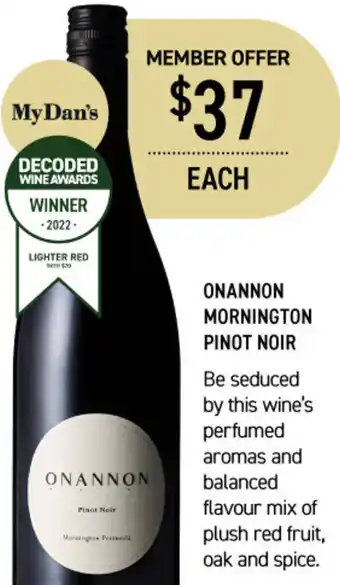 Onannon Mornington Pinot Noir