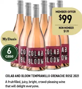 Dan Murphy's Colab And Bloom Tempranillo Grenache Rose 2021 offer