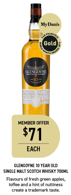 Dan Murphy's Glengoyne 10 Year Old Single Malt Scotch Whisky 700ml offer
