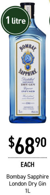 Bombay Sapphire London Dry Gin 1L