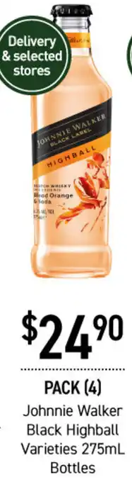 Dan Murphy's Johnnie Walker Black Highball 275ml offer