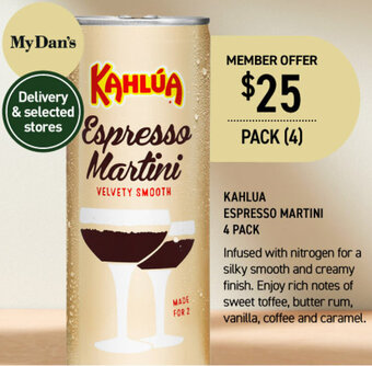 Dan Murphy's Kahlua Espresso Martini offer