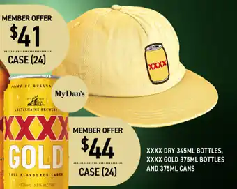 Dan Murphy's XXXX Gold 375ml Cans offer