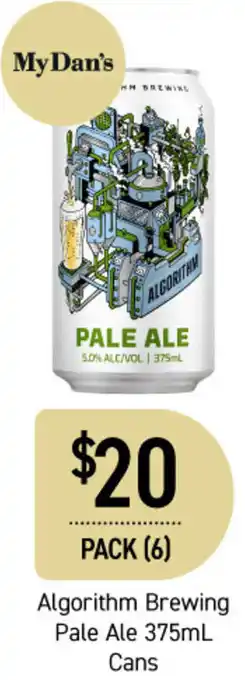 Dan Murphy's Algorith Brewing Pale Ale 375ml Cans offer