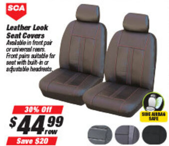 SuperCheap Auto SCA Leather Look Seat Covers offer