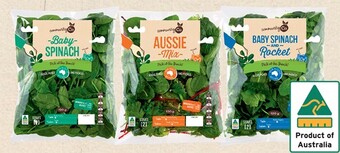 IGA Community Co Aussie Mix, Baby Spinach or Spinach & Rocket 120g offer