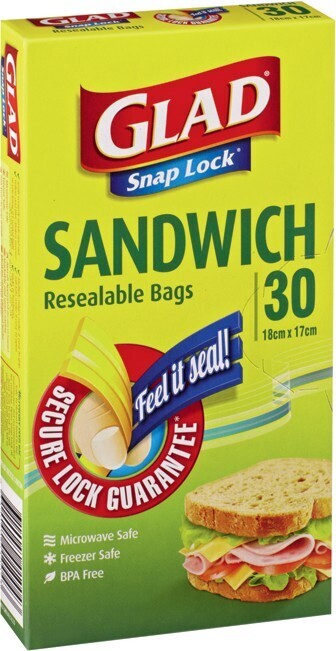 Glad Snap Lock Sandwich Bags 30 Pack